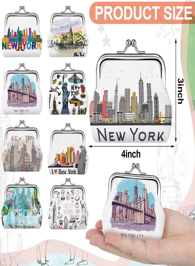 Yeyeplum 9 Pcs New York Souvenir Coin Purse Bulk for Women Souvenirs Gifts Change Wallet City Travel Vintage Kiss Lock Change Purses Bulk for Ladies Women Mother Teacher - Image 3